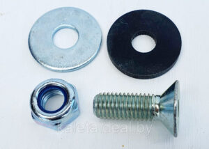 Винт комплектный для крепления броневых листов (винт, шайба, резиновая прокладка, гайка)
