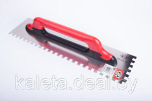 Гладилка из нержавеющей стали с зубьями 280X130mm зуб 12 двухкомпонентная ручка