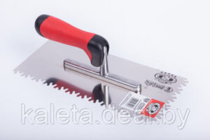 Гладилка из нержавеющей стали с зубьями 280mm*130mm зуб FROSI малый двухкомпонентная ручка