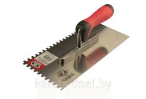 Гладилка из нержавеющей стали с зубьями  280X130mm зуб 8 двухкомпонентная ручка