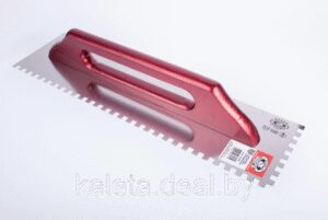 Гладилка из нержавеющей стали тип Швейцарская с зубьями 480x130mm зуб 8mm деревянная ручка