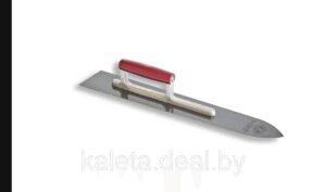 Гладилка для полов из пружинистой стали со скошенной передней частью 380x90mm деревянная ручка