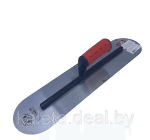 Гладилка для полов из пружинистой стали с закругленными торцами 380x130mm с ручкой из пробки