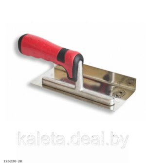 Гладилка из нержавеющей стали для внутренних краев 200x90mm деревянная ручка