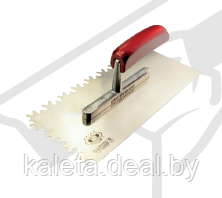 Гладилка из нержавеющей стали с зубьями 280 mm зуб 8X8 деревянная ручка