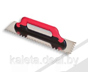 Гладилка из нержавеющей стали c зубьями Super Profi 480X130mm зуб 8mm двухкомпонентная ручка