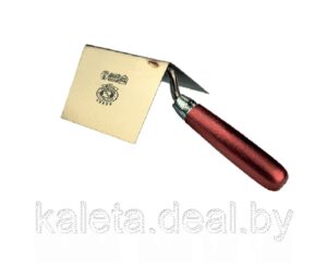 Кельма для внутренней кромки из нержавеющей стали 75 × 110 mm деревянная ручка