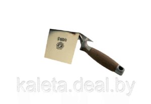 Кельма для внутренней кромки из нержавеющей стали 75X110 mm ручка из кожи