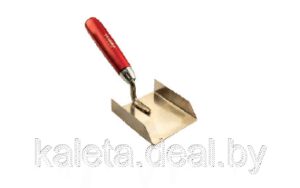 Кельма двусторонняя штукатурная из нержавеющей стали 80 × 90 mm деревянная ручка